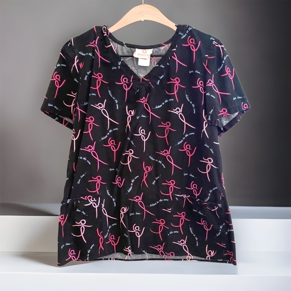 White Cross Scrub Top